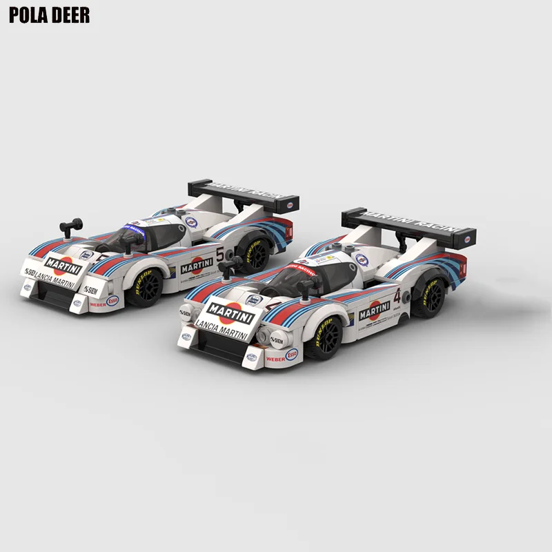 MOC Lancia LC2 Martini Rally Team Le Mans No. 6 Racing Building Block Model Small Particles Assembly Toy Puzzle Birthday Gift