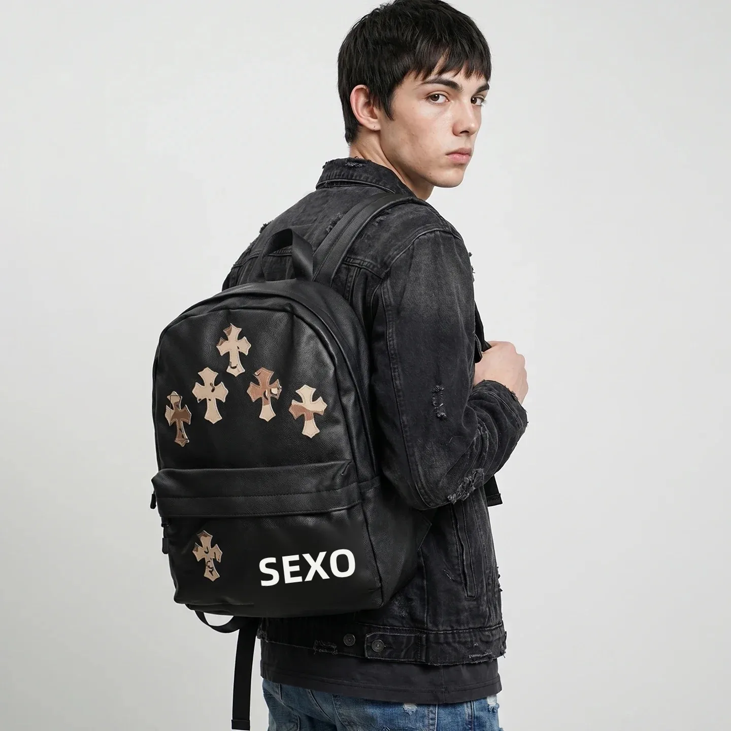 mochila-ligera-unisex-estilo-y2k-con-apliques-cruzados-mochila-casual-Unica-y-novedosa-para-viajes-diarios-escuela-hombres-y-mujeres