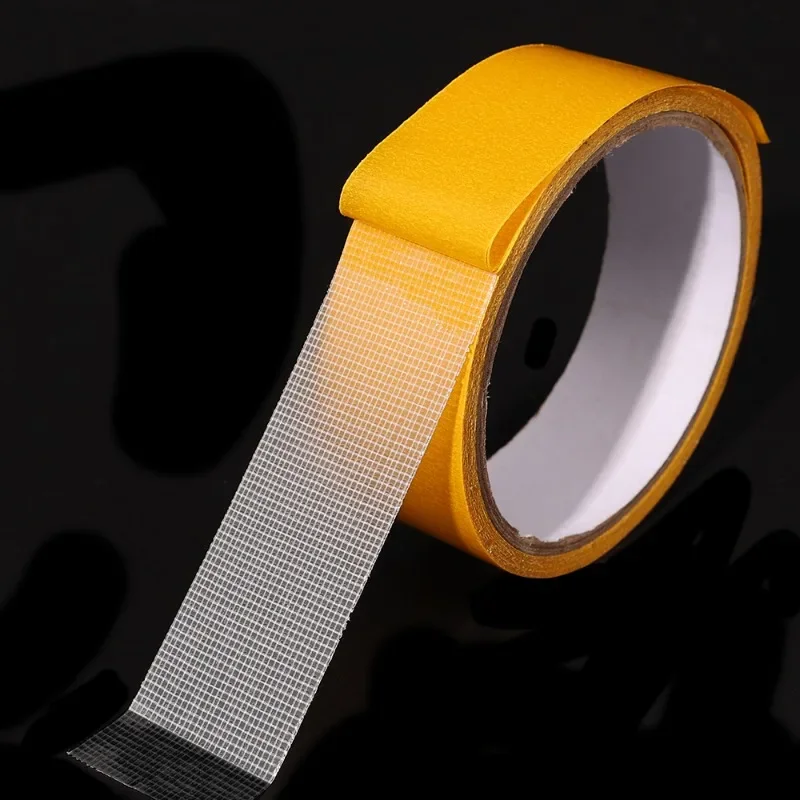 1-3Rolls Double Sided Tape Strong Traceless Adhesive Waterproof Fixation Mat Carpet Tape Translucent Mesh High Viscosity Tape 5M