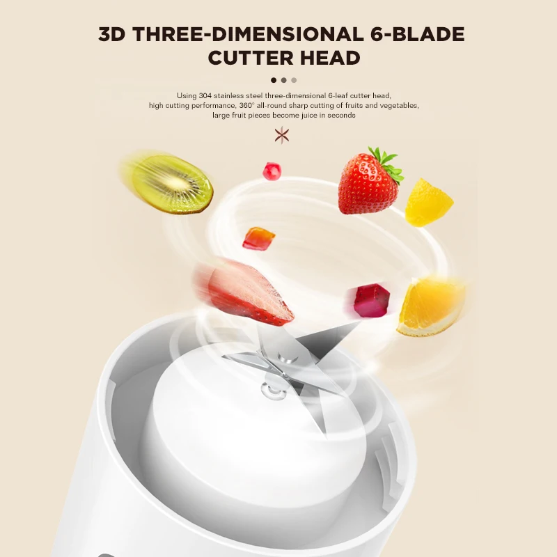 Dreepor Portable 400ML Electric Juicer Blender Rechargeable Mini USB Juicer 6 Blades Smoothie Fruit Professor Wireless At Home