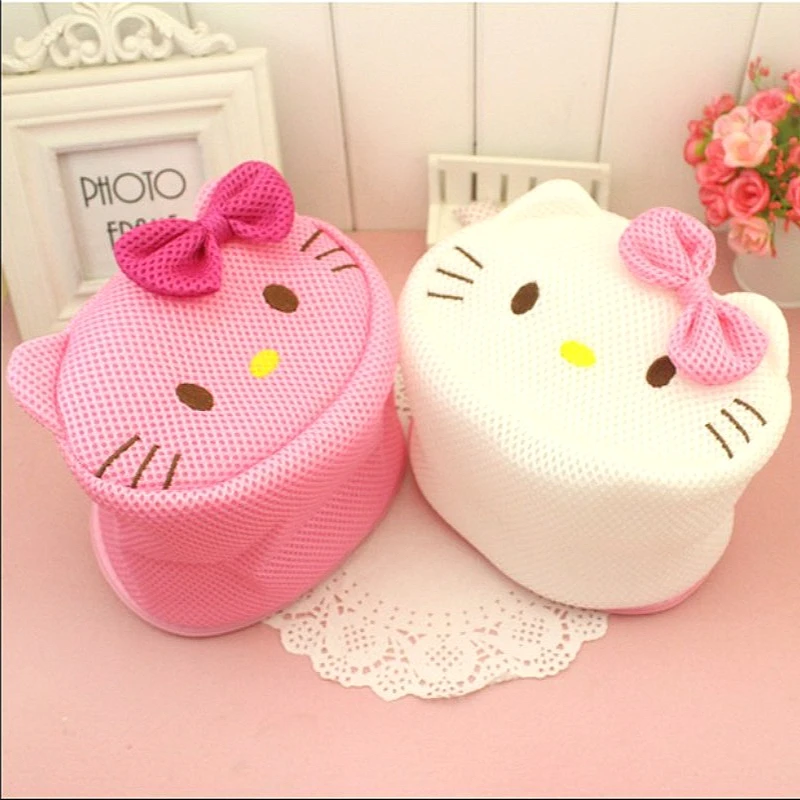 Anime Sanrios Mesh Laundry Bag Hello Kittys Melody Underwear Wash Bag Kawaii Washing Bag Cute Anti Deformation Mesh Protect Bags