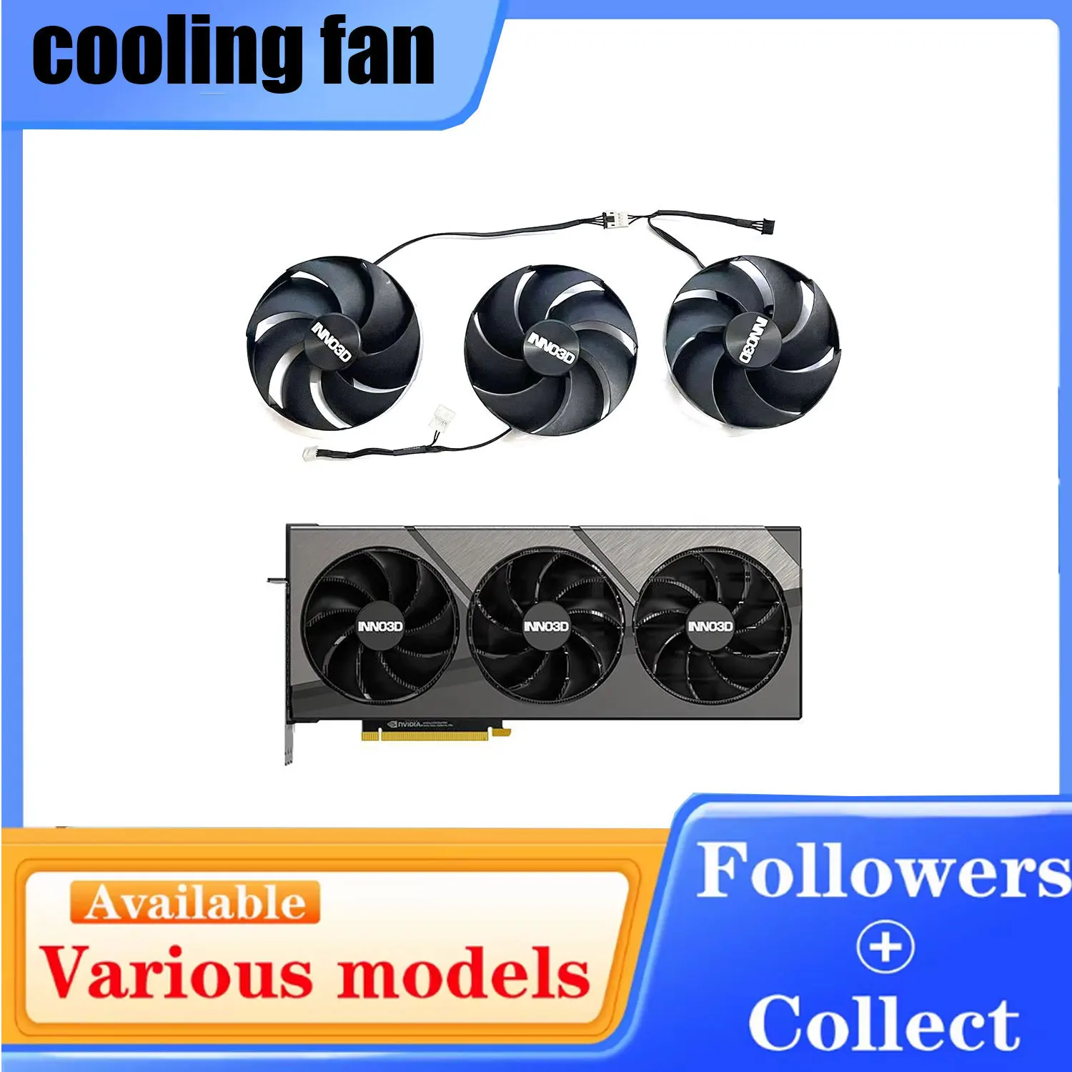 Cooling fan FD10020M12D 98MM 4PIN suitable for Inno3d GeForce RTX 4080 4090 X3 OC graphics card