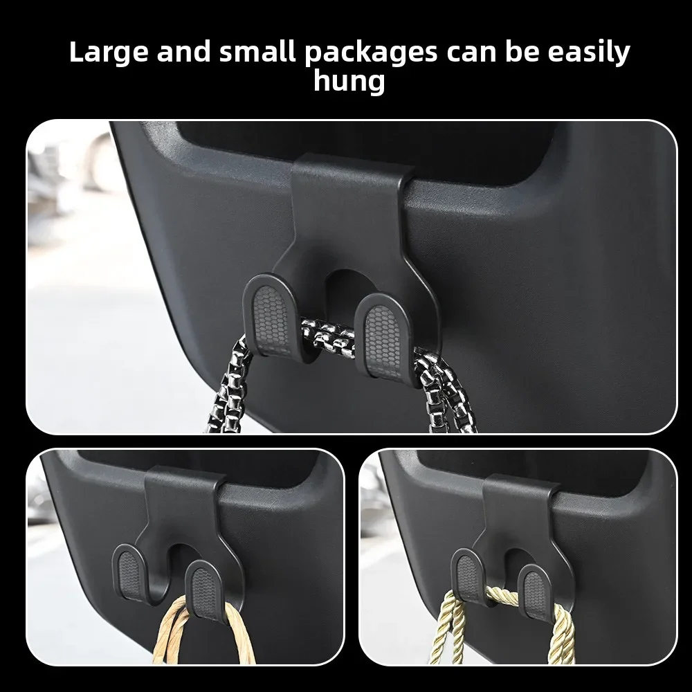 Electric Scooter Storage Box Hook for Handbag Purse Groceries Load-bearing ABS Double Hook Fit Car Motorcycle Home Storage Tools