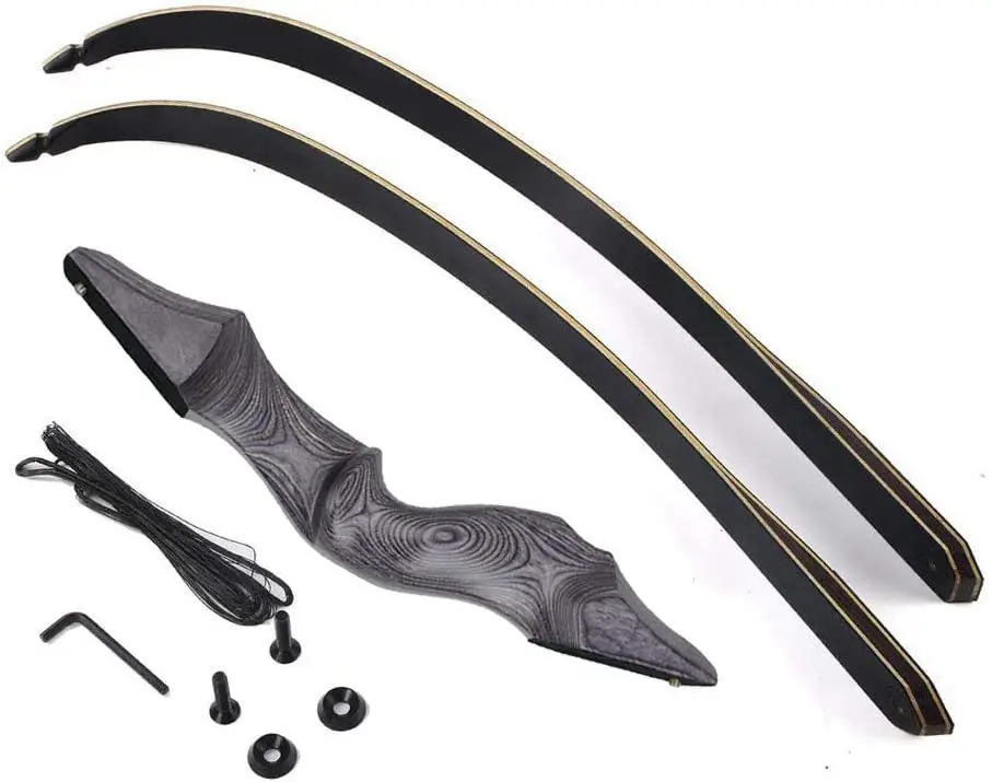 Archery Takedown Recurve Bow 58inch 25lbs-65bs Traditional Hunting Bows Target Shooting Practice for Right/Left Hand