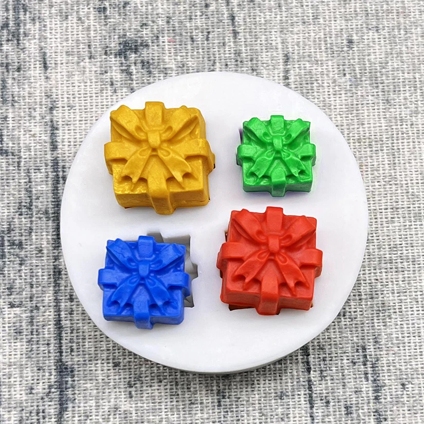 Christmas Present Box Silicone Mold Sugarcraft Cupcake Baking Mold Chocolate Fondant Cake Decorating Tools