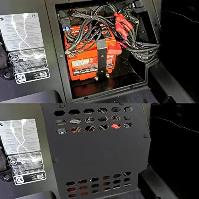 A96E-UTV طقم غطاء غبار البطارية لـ Can Am Maverick X3 2015-2022 UTV ملحقات لوحات حماية البطارية المقاومة للغبار