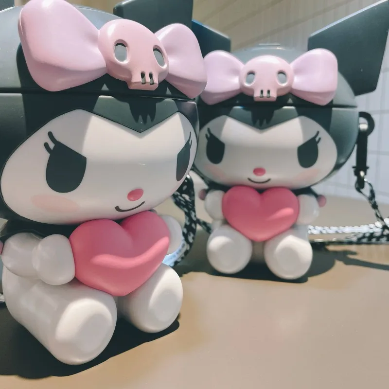 

Кавайная анимационная кружка Sanrio периферической формы Kuromi, чашка для воды, ведро для попкорна, мультяшная Милая кружка для пищевых продуктов с соломинкой, праздничный подарок