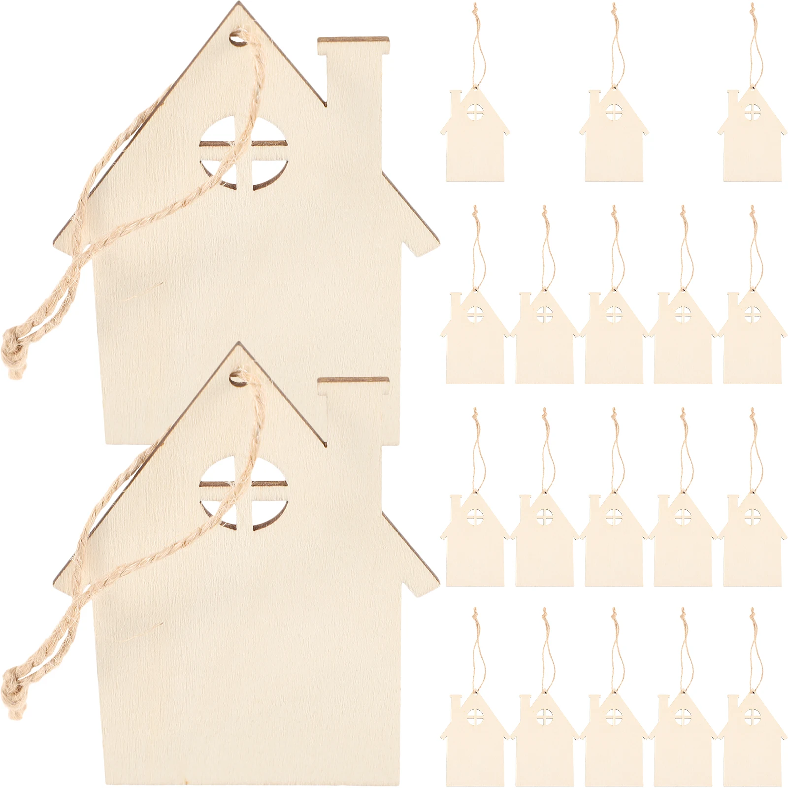 

20 Pcs Christmas Ornaments 9cm Houses for Crafts Xmas Tree Decor Hanging DIY Christmas Hanging Ornament Holiday Supplies