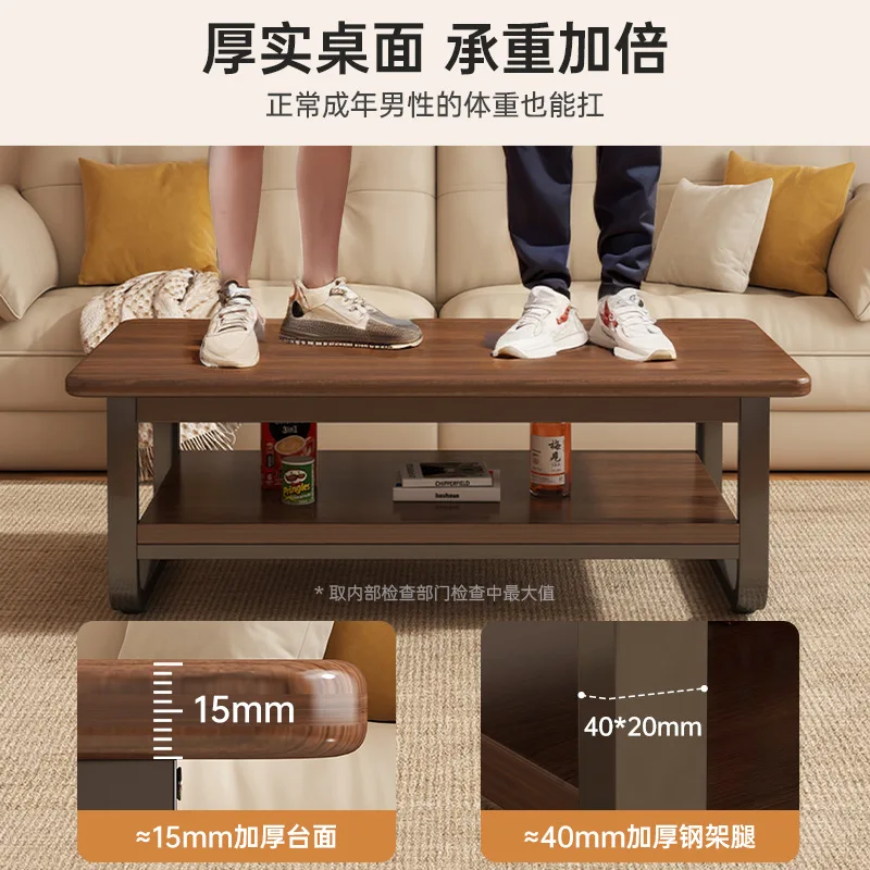 AOLIVIYA طاولة القهوة الخشبية الصلبة غرفة المعيشة المنزل بسيط مكتب طاولة الشاي أريكة بسيطة الطابق الجانبي مركز طاولة صغيرة #4