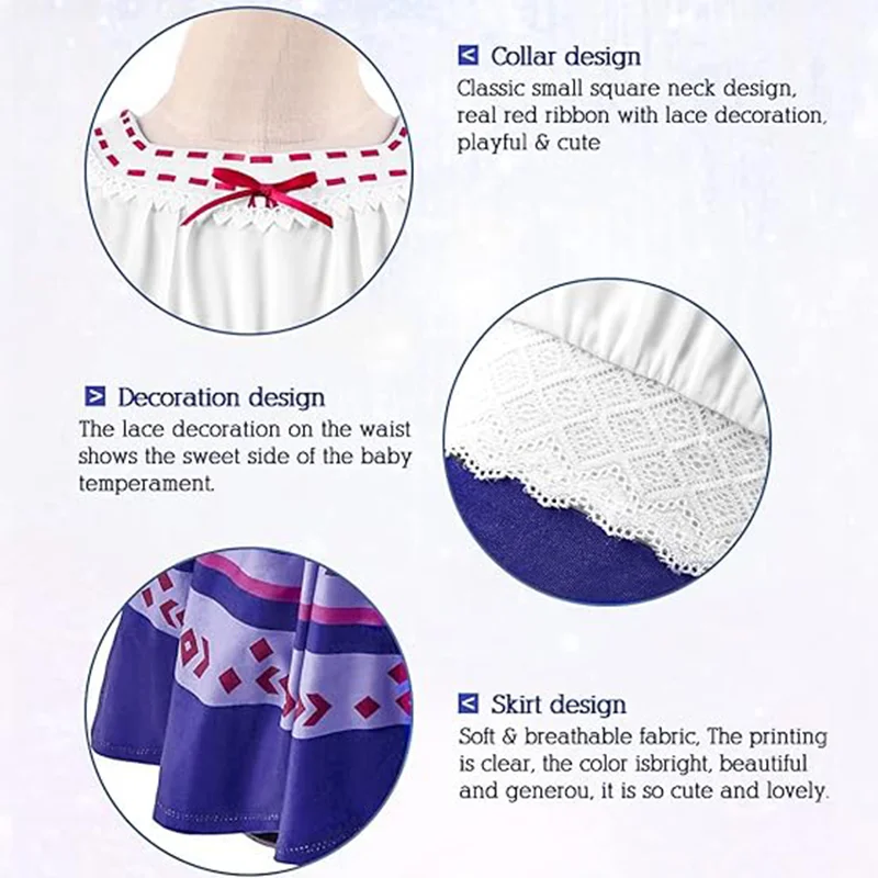 أزياء لويزا التأثيرية للفتيات فستان الأميرة الطويل الأنيق من الدانتيل للأطفال من إنكانتو للهالوين ملابس تنكرية لحفلات أعياد الميلاد