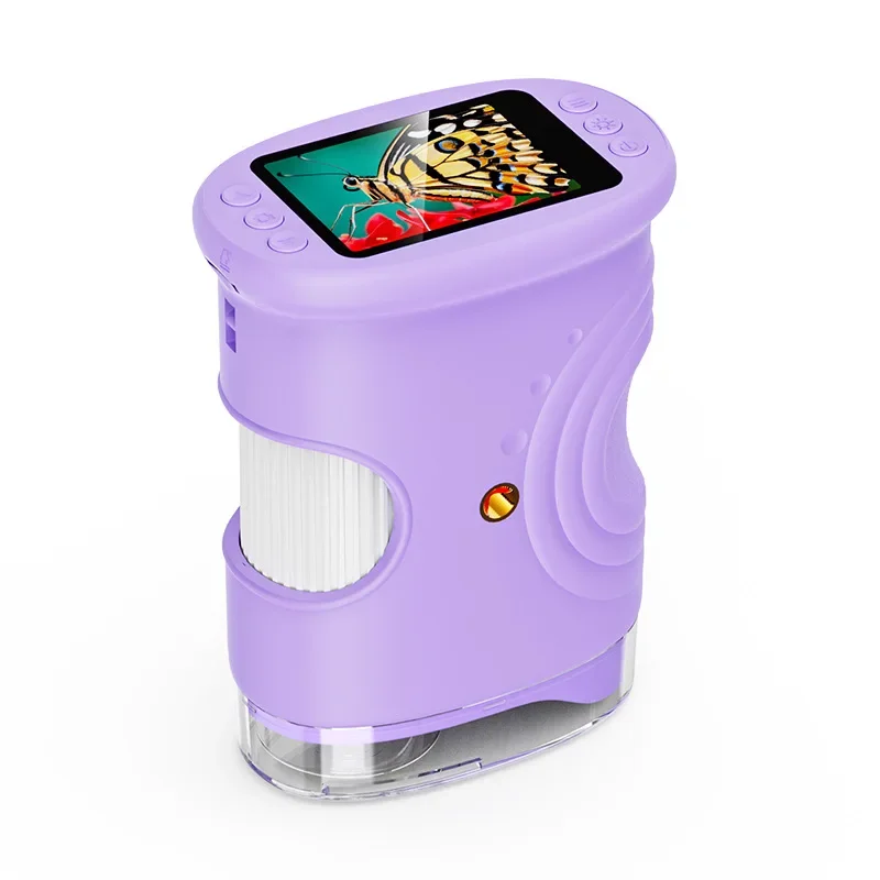 

Children's handheld digital microscope 2 inch screen high definition portable magnifying glass teaching