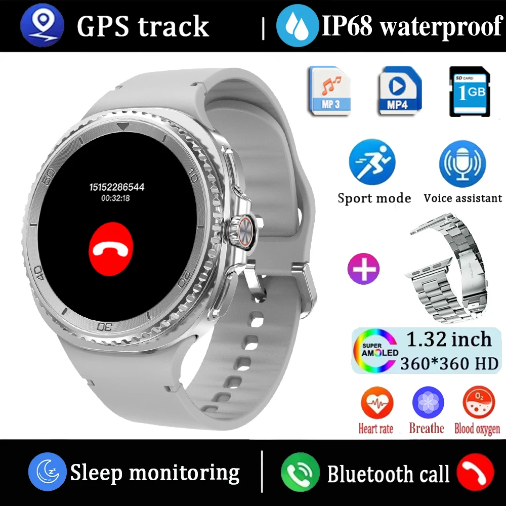 2025 New DT Watch 8 Ultra Smart Watch Men Memory Video GPS NFC 47mm AMOLED Fitness Sports Tracker Health Smartwatches Women