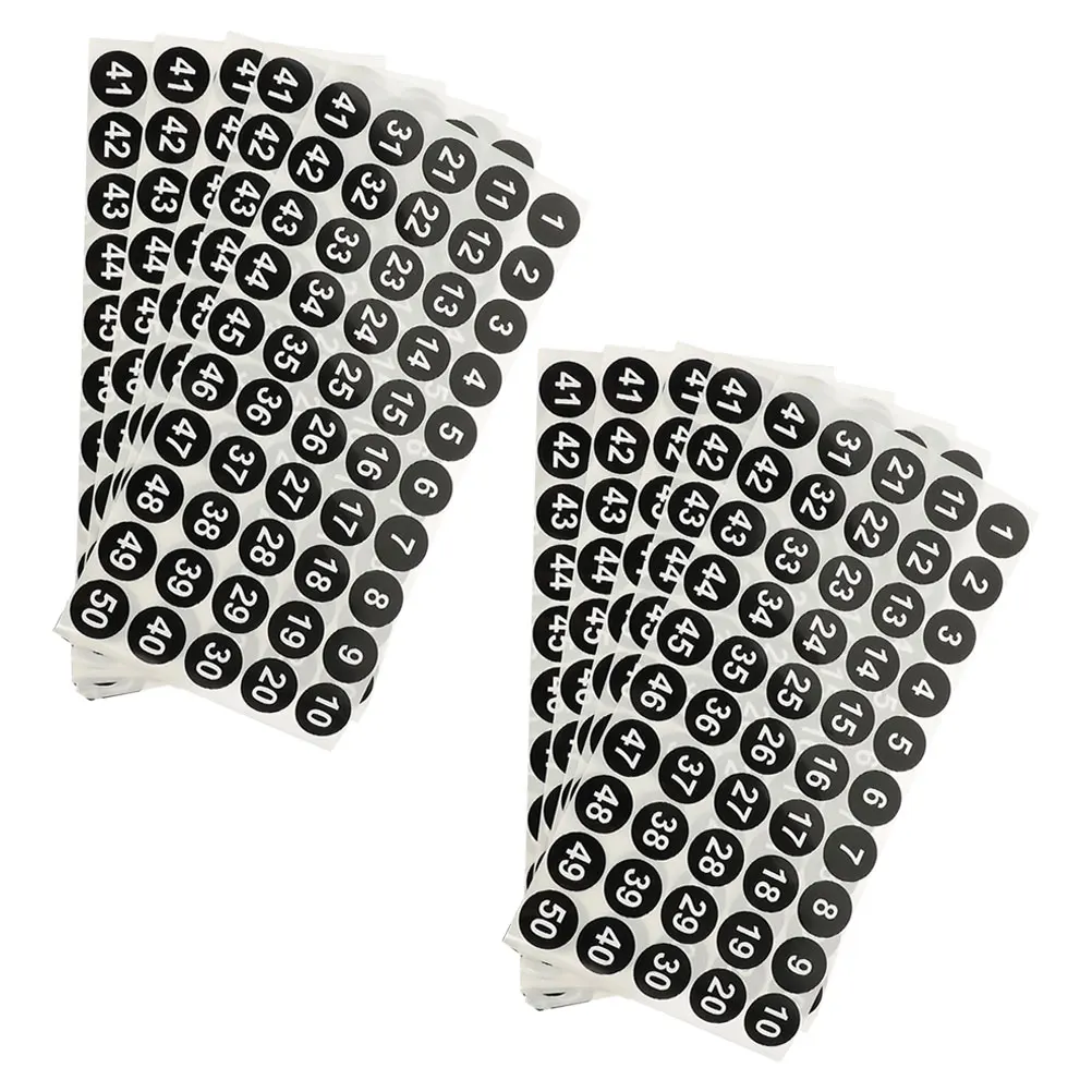 10 Sheets Round Small Waterproof Number Stickers Adhesive Labels For Office Storage Box Classification Planner Organizer Coding