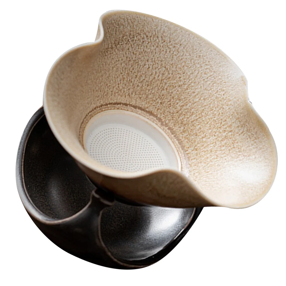 

1Set Ceramic Tea Ware Thickened Residue Filter Creative Design Portable Heat-Resistant Tea Tasting Tool Mesh Filter