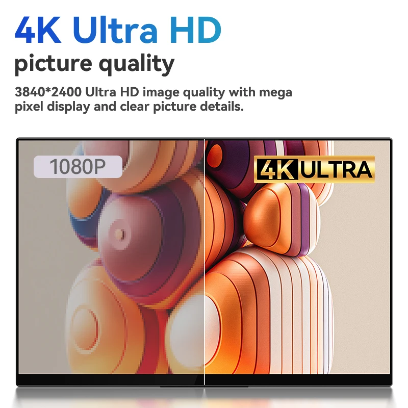 EHOMEWEI-Monitor portátil serie R-4K, 4K, 60Hz, 100% DCI-P3, 500nit