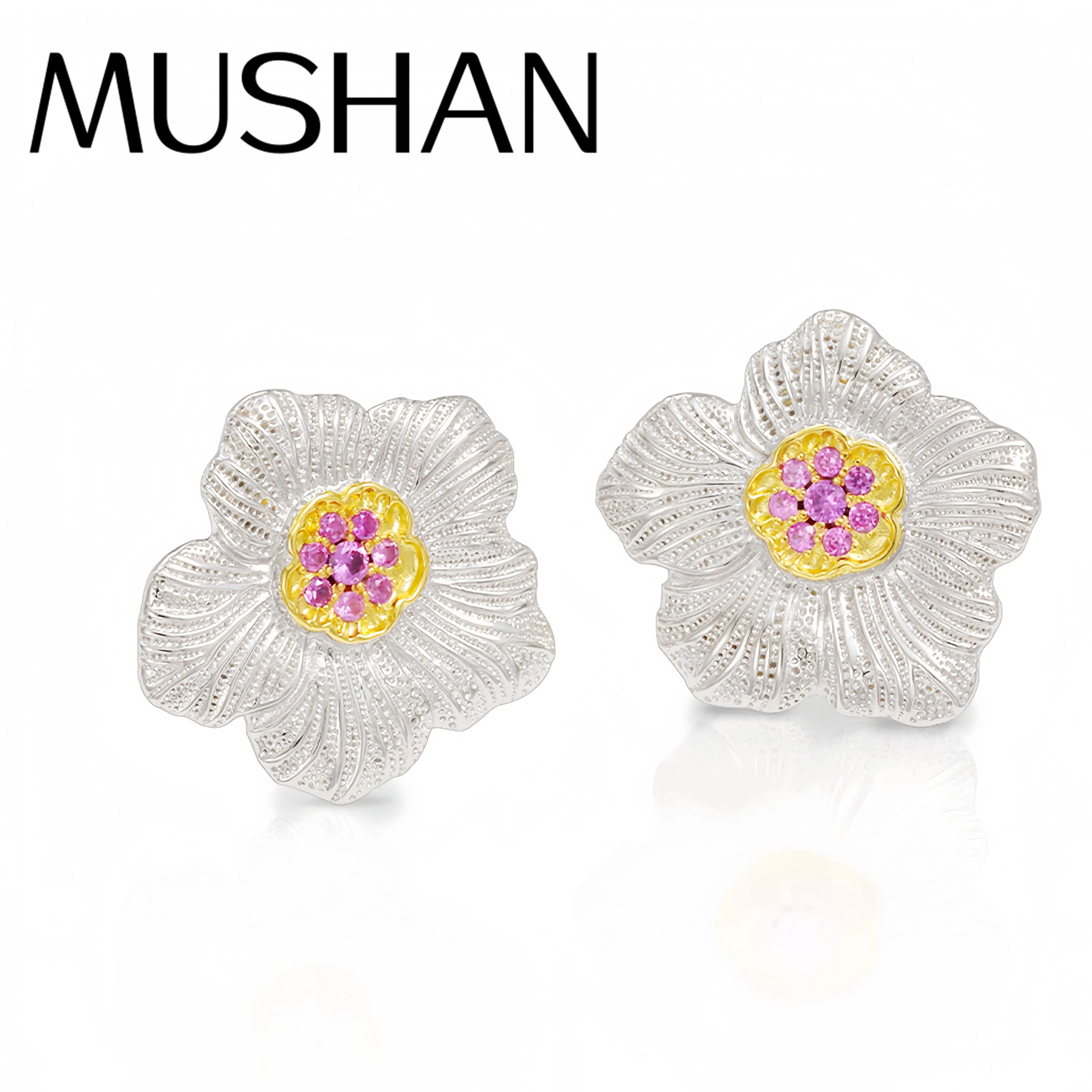 

Mushan Luxury Brand Fashion High Quality Gardenia Flower Ear Studs 925 Sterling Silver Plated Earrings Bestsellers Jewelry