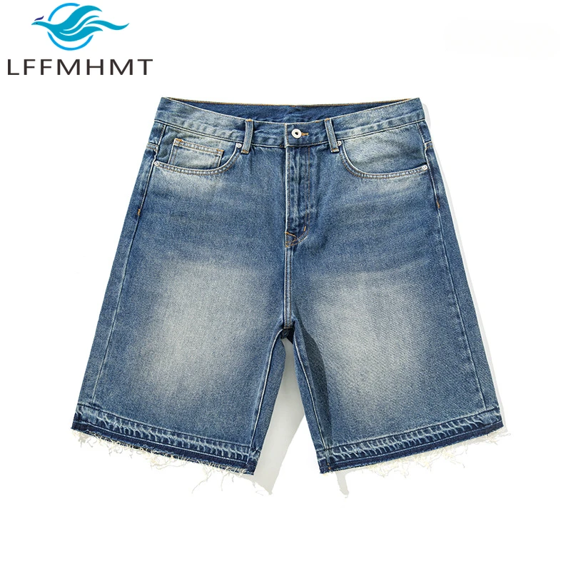 Good Quality Summer New Fashion Denim Shorts for Men Teens Comfortable Loose Casual Solid Color Zip Up Vintage Half Length Pants