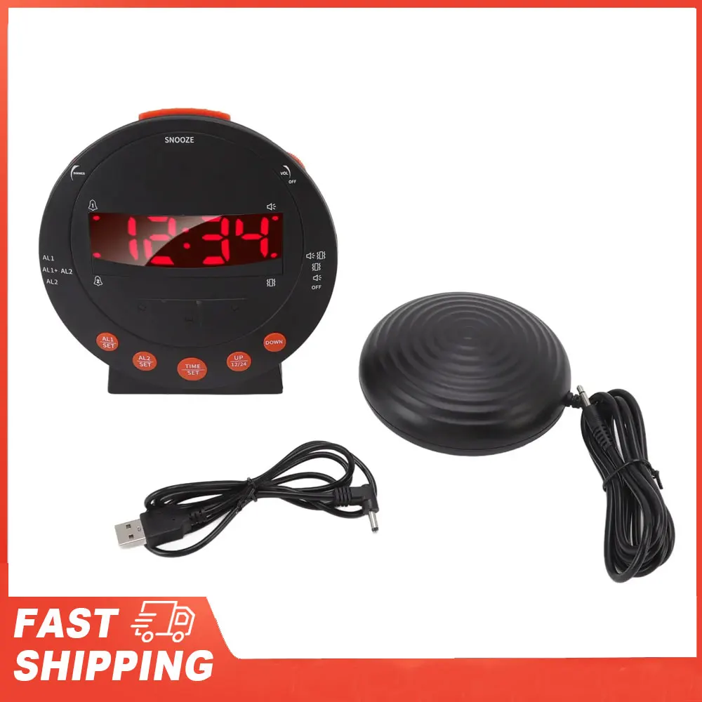 Wecker Super Shaker Uhr Wecker 110 Dezibel Rot Blinklicht Super Shaker Extra Wecker für Studenten Ältere