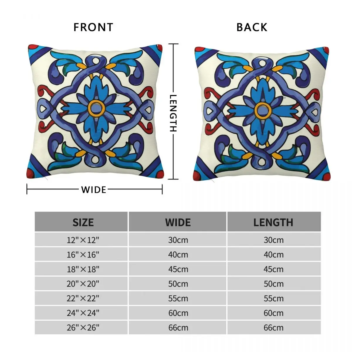 Talavera Tile Vintage Blue Flower Square Pillowcase Polyester Linen Velvet Creative Decorative Throw Pillow Sofa Cover 45x45