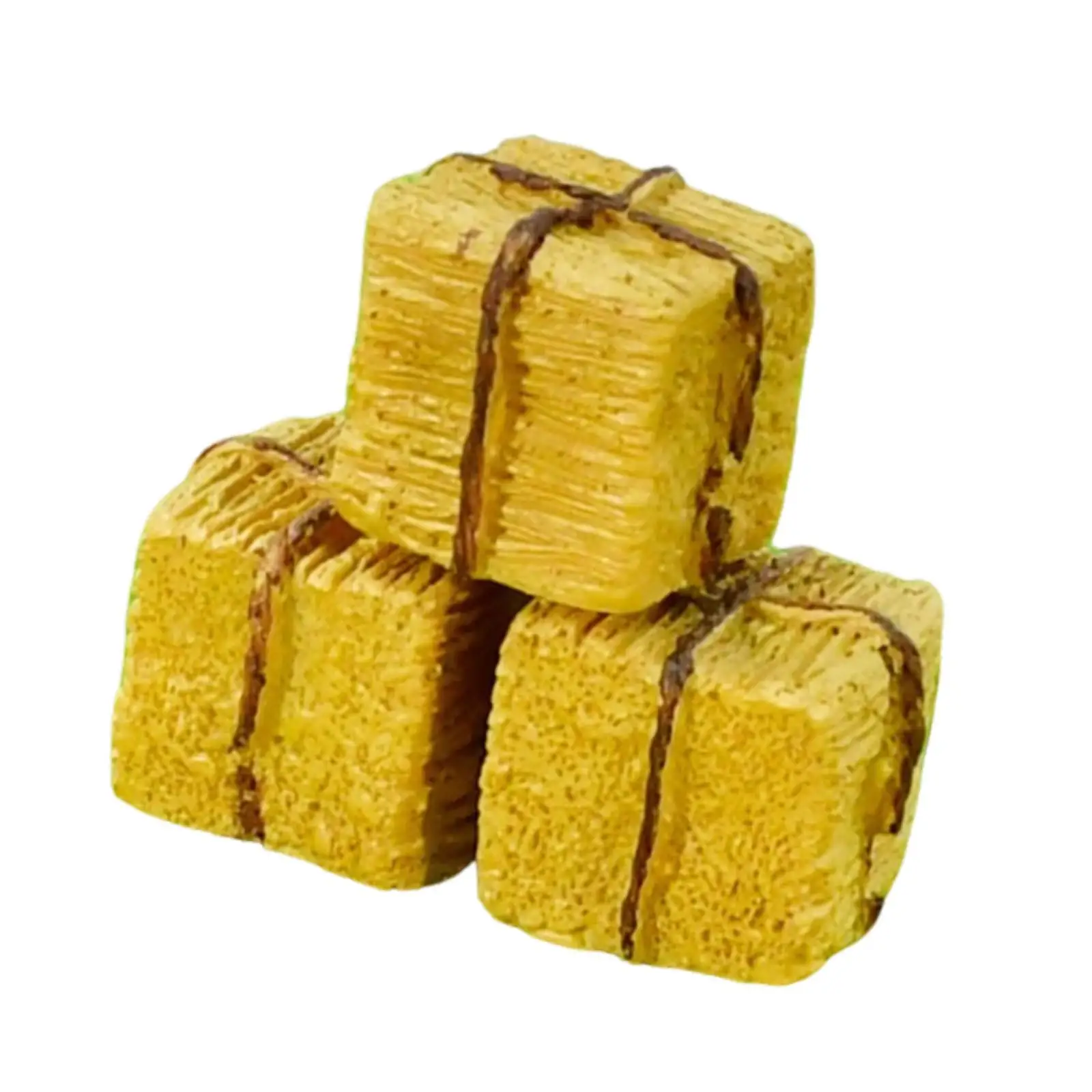 

3 Pieces Mini Hay Bales Miniature Simulation Hay Bales Model Thanksgiving Small Creative Portable Decoration for Home Wedding