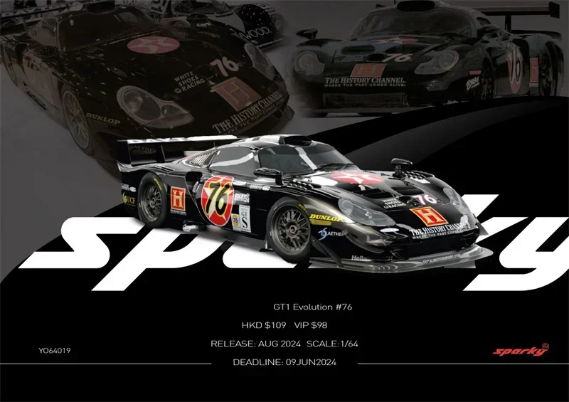 Sparky x Tiny 1:64 911 GT1 Evolution #76 Diecast Model Car