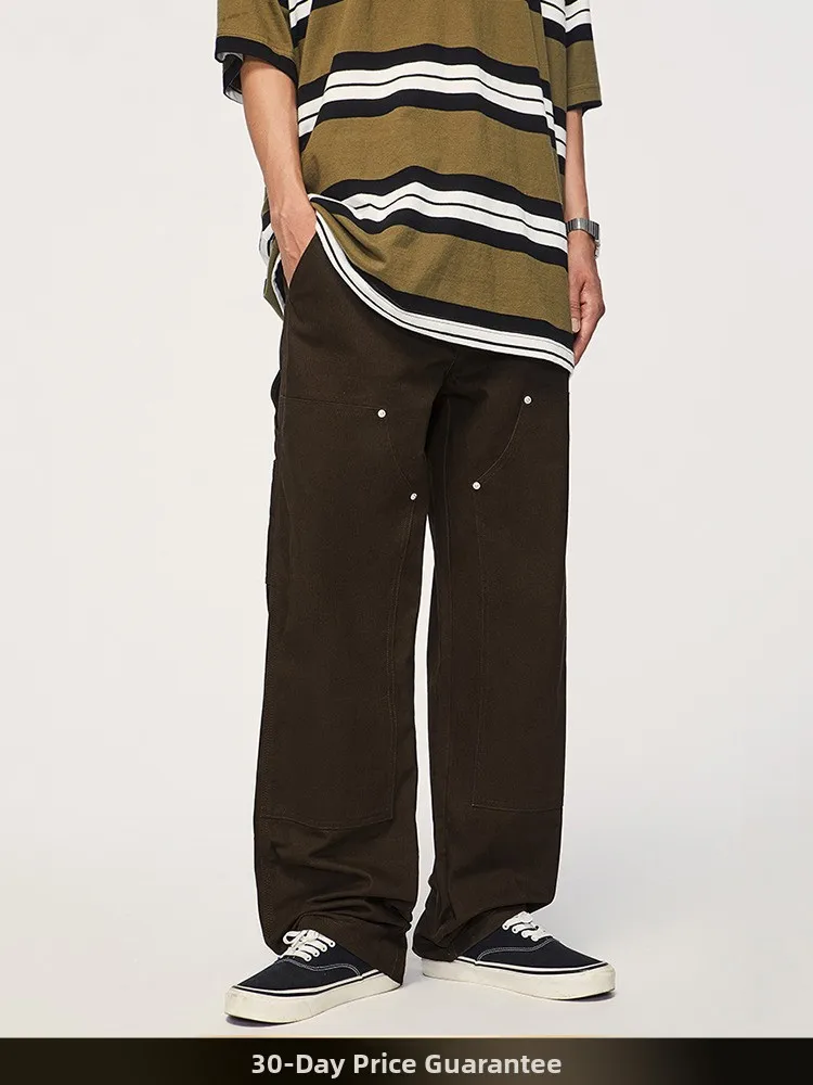 

NTED Осенние Новые Ретро-брюки в Национальном Стиле, Свободные Однотонные Повседневные Мужские Прямые Брюки из 100% Хлопка