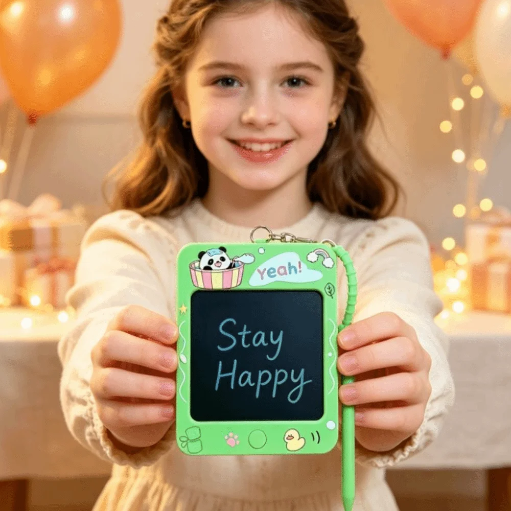 Reusable Keychain Writing Board One-Button Clear One-Click Clearing Creative Graffiti Board Creative Drawing Board Mini Design