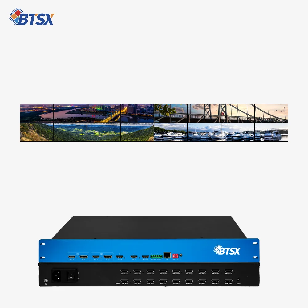 

Professional 4096x2160P60 Video Processor: 4 Inputs, 18 Outputs, Seamless Switching Suitable for Control Rooms