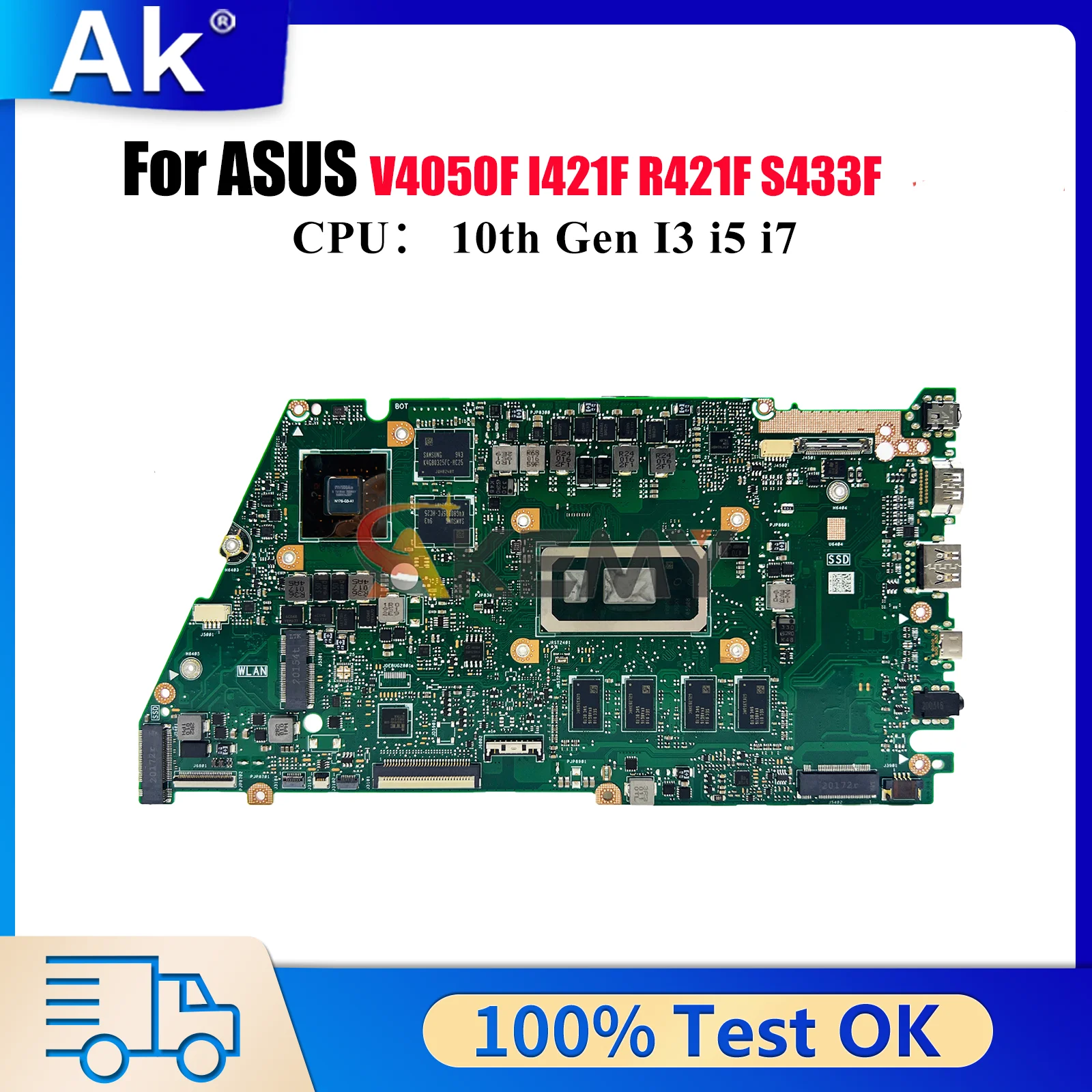 

X421FL Материнская плата для ноутбука ASUS X421FQY X421F X421FPY X421FAY X421FL I421F R421F V4050F S433F Материнская плата с 10-го поколения I3 i5 i7