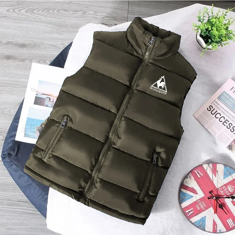 Autumn Winter Puffer Vest for Man New Fashion Coats Thicken Stand Collar Slim Fit Cotton Vest Down Jacket Sleeveless Waistcoat