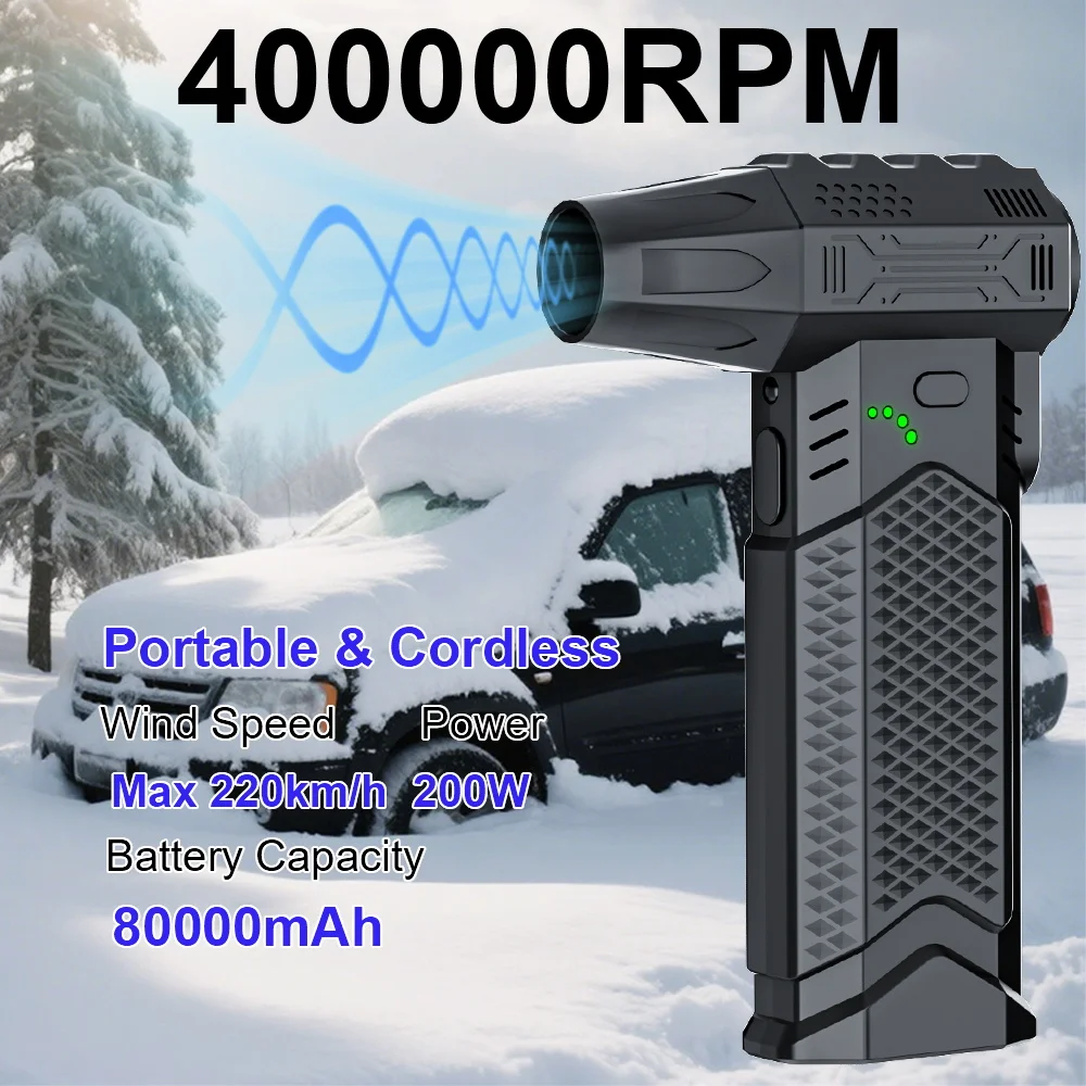 

400000 об/мин Violent Jet Фен Электрический воздушный пылесос 2025 Очищающий и всасывающий вентилятор 2 в 1 Инструмент для выдувания снега Турбовентилятор