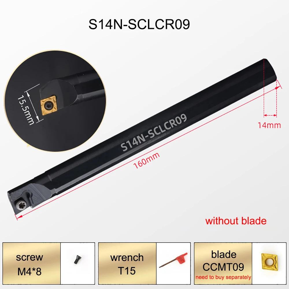 1PC S12M S14N S16Q S20R S25S SCLCR09 Internal Turning Tool Lathe Boring Bar Tool Holder For CCMT09T304 CCT09T308 Carbide Insert