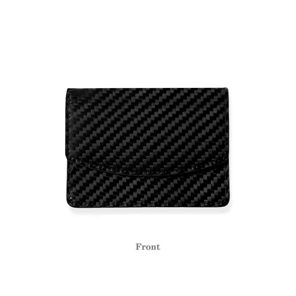 Ultra-light Genuine Carbon Fiber Flip Button Multi-Card Storage Card Case Coin Wallet High Capacity Men\'s Card Holder Minimalist