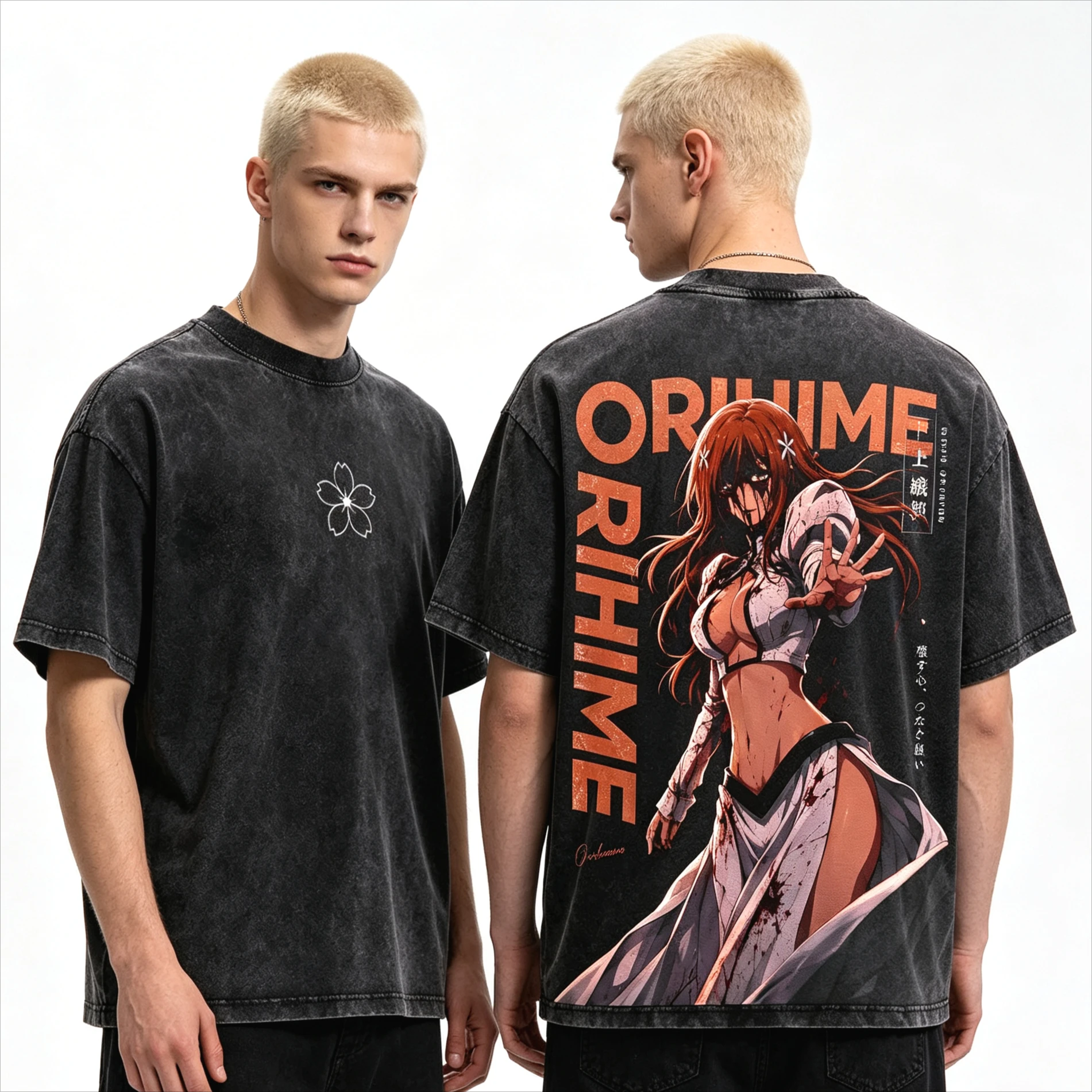 Summer Hot Sale Orihime Inoue BLEACH Anime Printed T-shirt Men Women Harajuku Punk T-shirt Y2K Gothic Cotton Oversized T-shirt