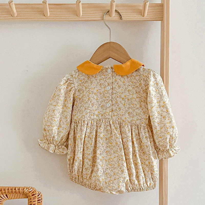 Fashion Infant Clothing Baby Girl Clothes For 0-2Y Autumn Soft Cotton Newborn Romper Flower Baby Girl Long Sleeves Romper