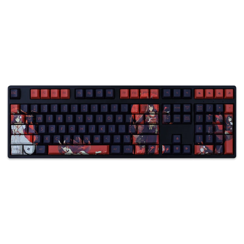 108 Keys/set PBT Dye Subbed Keycaps Cartoon Anime Gaming Key Caps Cherry Profile Keycap For Azur Lane IJN Akagi