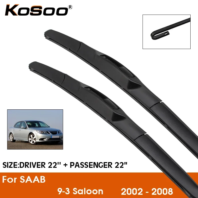 Car Wiper Blade For SAAB 9-3 Saloon 2002-2008 Windshield Rubber Refill Front Window Wiper 22