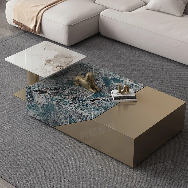 

Прямоугольный журнальный столик высокого класса, легкая роскошная гостиная в итальянском стиле, бытовая техника из нержавеющей стали, небольшая квартира