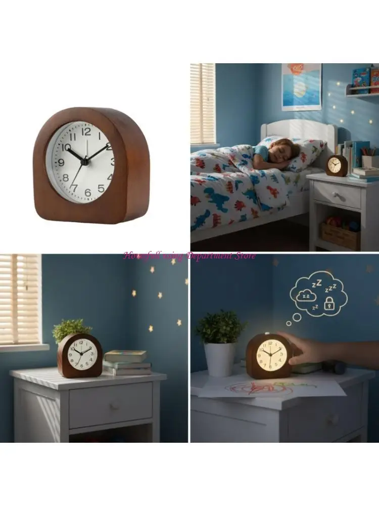 Natural Bedsides Alarm Clock Quiet Operations Gentle Light Children Use