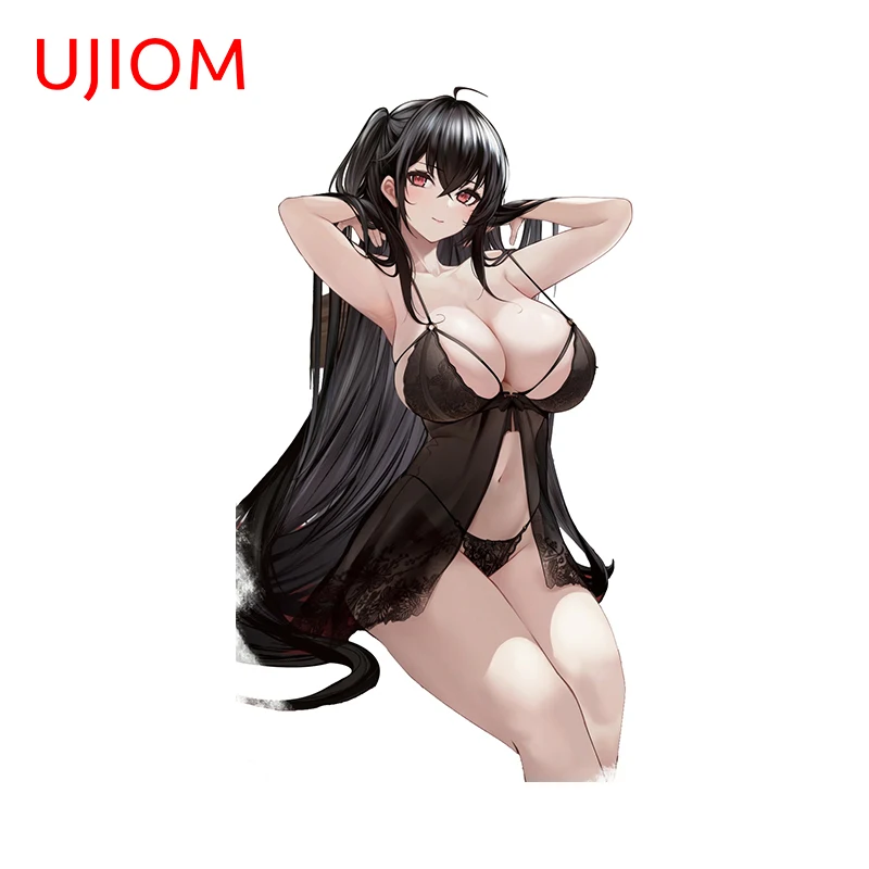 UJIOM 13cm X 7.4cm Sexy Black Pajamas Taihou Azur Lane Anime Girl Wall Stickers Bedroom Tile Decal Wardrobe Home Accessories