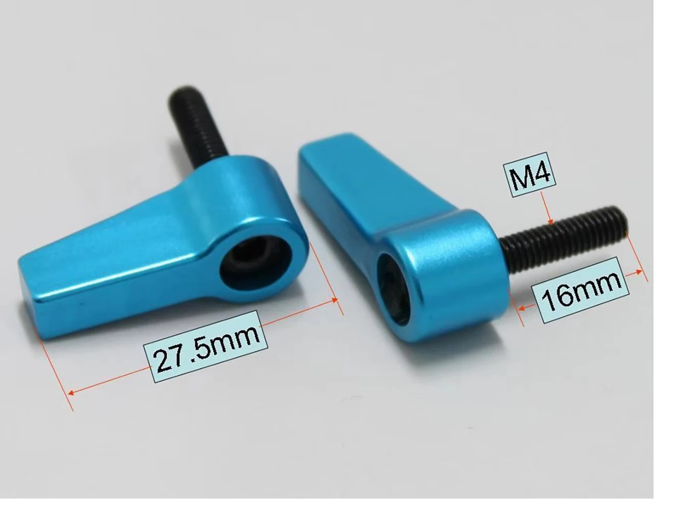 2x Professional blue aluminum M4 Knob L Screw For 15mm Rod Rail Rig Clamp system camera tripod