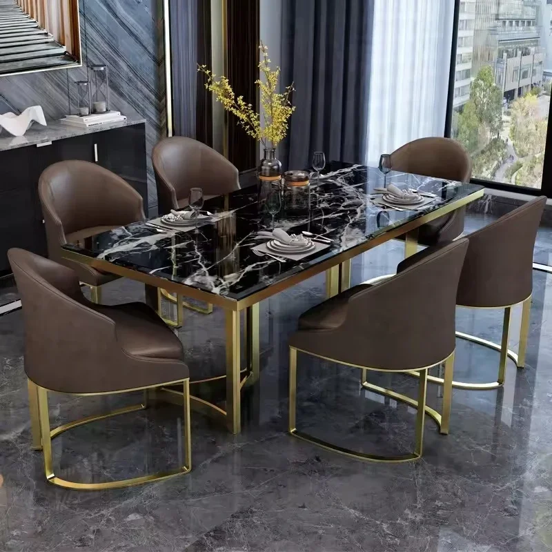 modern luxury rectangular dining table set 4 seater 6 8 dining room furniture dining table set marble top