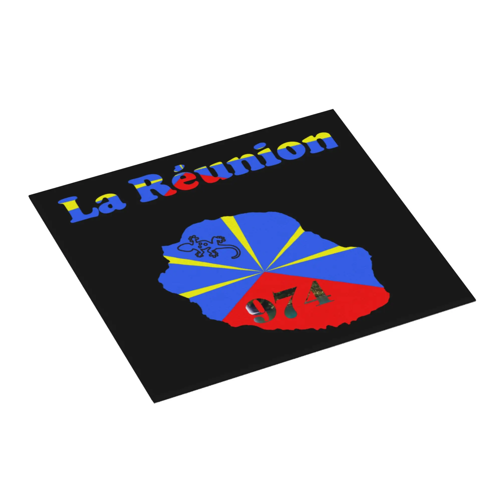 Drying Mat For Kitchen Reunion Island Flag 974 Water Absorbent Waterproof Reusable  On Slip Kitchen Counter Protector Mat