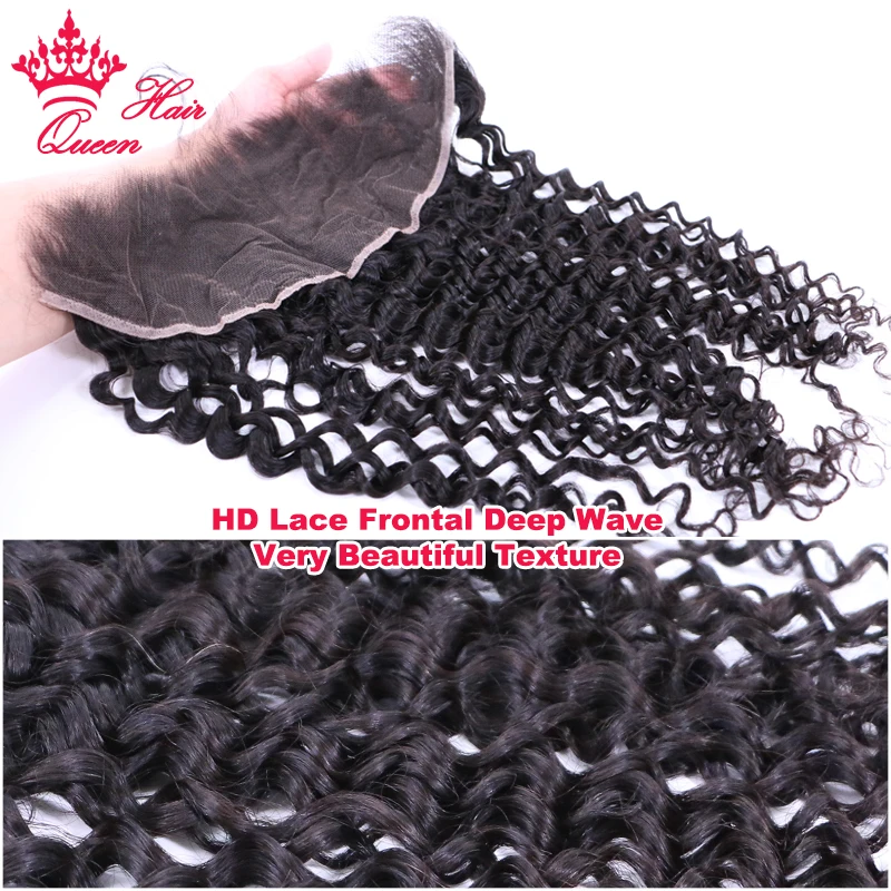 Real Invisible HD Lace Frontal Deep Curly Wave Brazilian Virgin Human Raw Hair Lace Frontal lace frontal 13x4 Ear to Ear 13x6