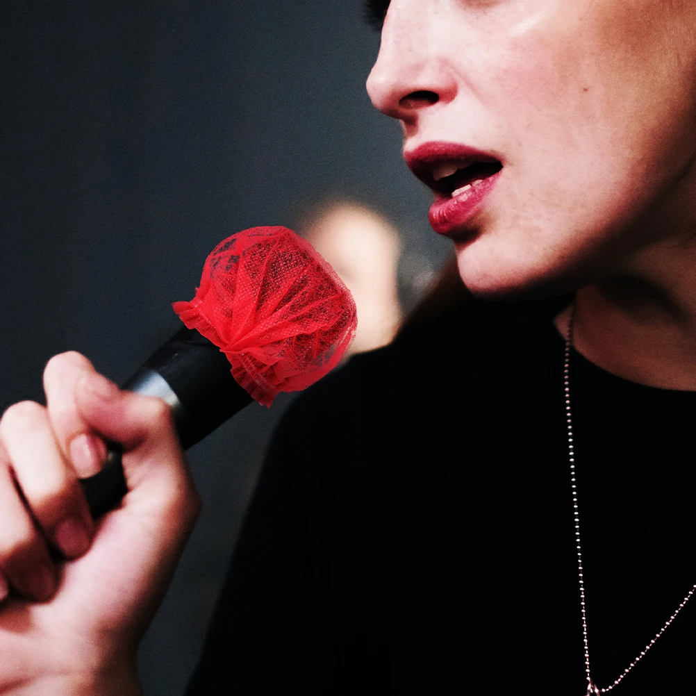 

80pcs Microphone Covers Non-Woven Disposable Mic Protector Handheld Mic Shield Bulk Ktv Supplies Windscreen Replacement