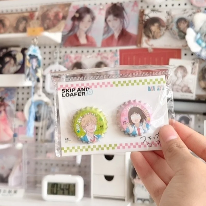 

Skip and Loafer аниме крышка от бутылки значок персонаж Iwamura Mitsumi пивная крышка креативный значок орнамент кулон наклейка на холодильник