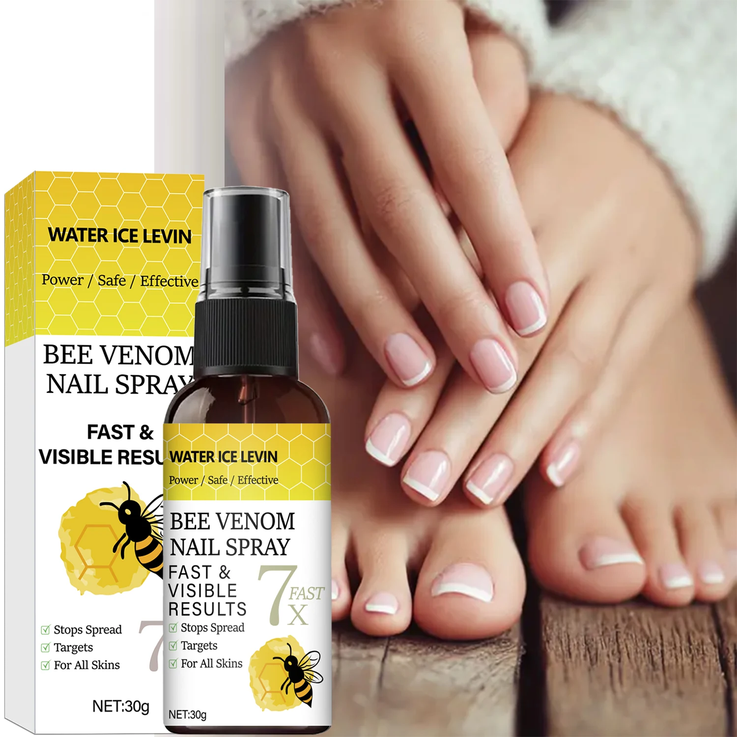 رذاذ أظافر سم النحل. نتائج سريعة ومرئية. تركيبة فعالة آمنة للطاقة. توقف انتشار قضايا الأهداف. جميع أنواع البشرة. 30 جرام. #1