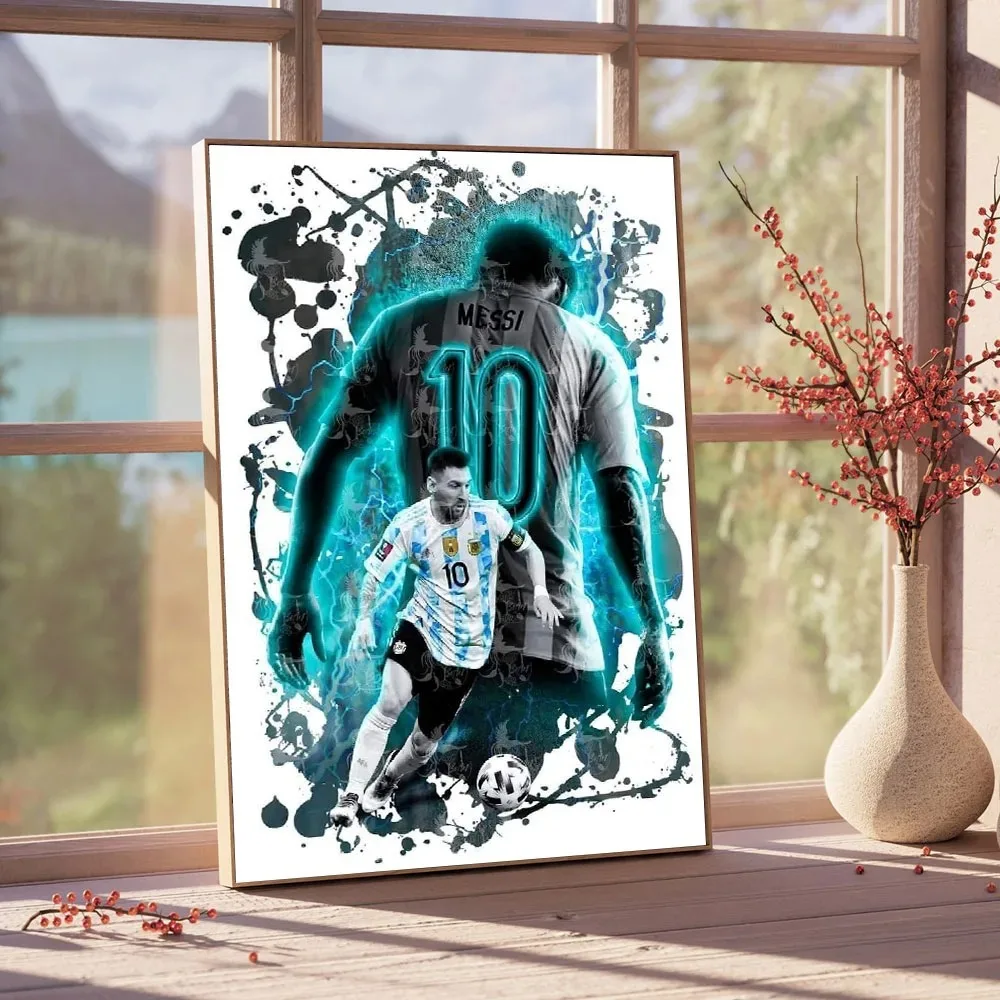 Football Star Messi Ronaldo Poster Wall Art Decoration Painting Without Frame Room Home Decor Soccer Club Fans Collection Gifts