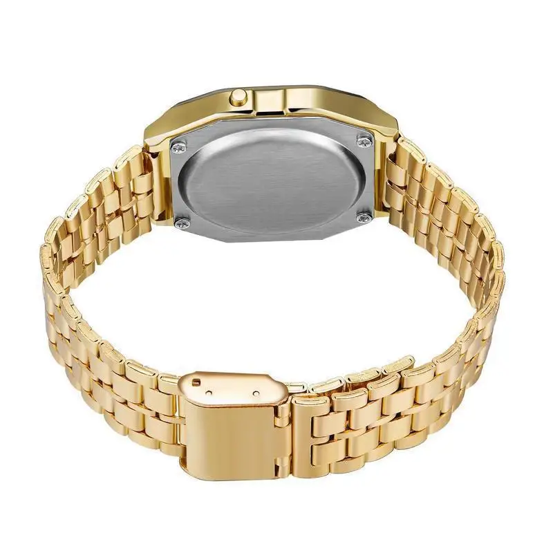 F91W Multi-Functional LED Digital Sports Watch Steel Band Non-Waterproof Electronic Wristwatch For Men Women Business Daily Wear