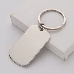 10pcs Metal Keychain For Laser Engraving Keychains Blanks Pendants for DIY Jewelry Making Pet Tag Logo Name Print Creative Gift